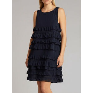 Donna Black Sleeveless Tiered Dress, Size XL (PTP 19-21.5”)